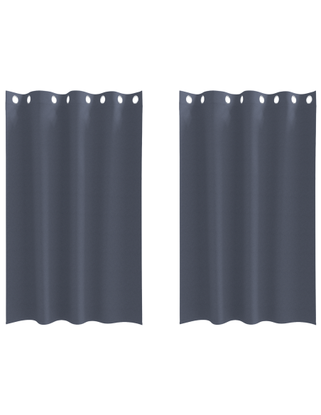 Tende Blackout con Anelli 2 pcs Antracite 175 x 140 cm