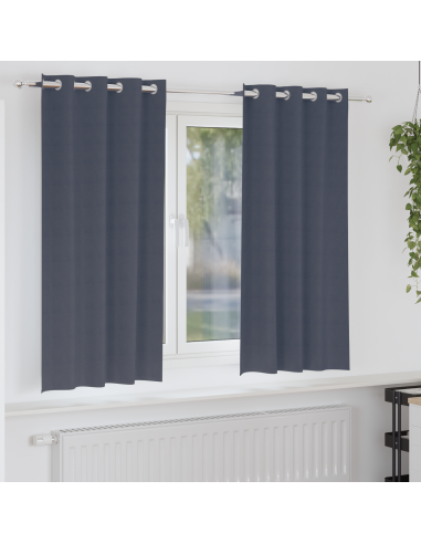 Tende Blackout con Anelli 2 pcs Antracite 175 x 140 cm