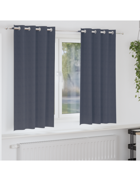 Tende Blackout con Anelli 2 pcs Antracite 175 x 140 cm