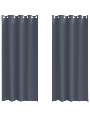 Tende Blackout con Anelli 2 pcs Antracite 225 x 140 cm