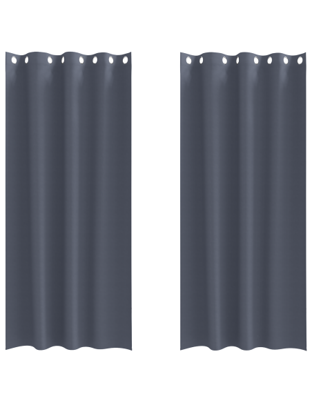 Tende Blackout con Anelli 2 pcs Antracite 260 x 140 cm