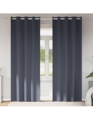 Tende Blackout con Anelli 2 pcs Antracite 260 x 140 cm