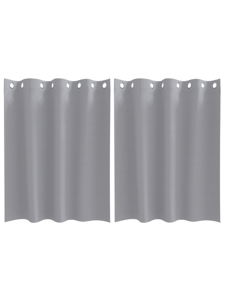 Tende con tende 2 pcs Grigio chiaro 140 x 140 cm Poliestere