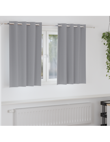 Tende Blackout con Anelli 2 pcs Grigio chiaro 140 x 140 cm
