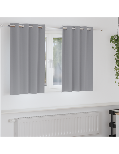 Tende Blackout con Anelli 2 pcs Grigio chiaro 140 x 140 cm