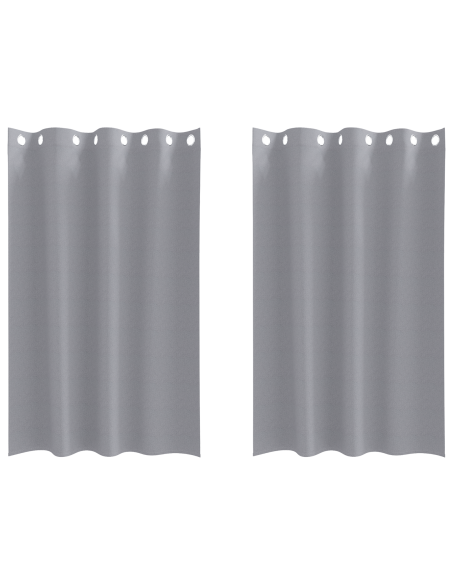 Tende con tende 2 pcs Grigio chiaro 175 x 140 cm Poliestere