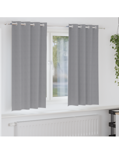 Tende Blackout con Anelli 2 pcs Grigio chiaro 175 x 140 cm