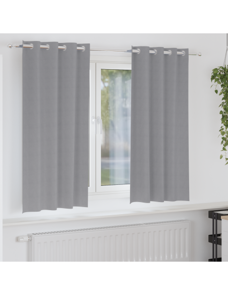 Tende con tende 2 pcs Grigio chiaro 175 x 140 cm Poliestere