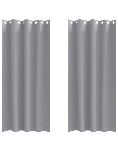 Tende Blackout con Anelli 2 pcs Grigio chiaro 245 x 140 cm