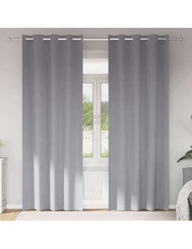 Tende Blackout con Anelli 2 pcs Grigio chiaro 245 x 140 cm