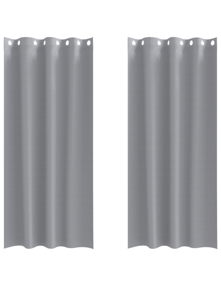 Tende con tende 2 pcs Grigio chiaro 260 x 140 cm Poliestere