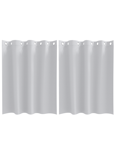 Tende Blackout con Anelli 2 pcs Grigio Chiaro 140 x 140 cm