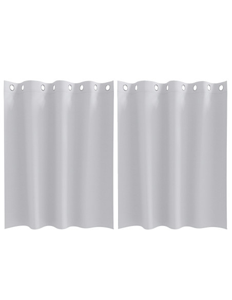 Tende con tende 2 pcs Grigio Chiaro 140 x 140 cm Poliestere