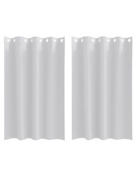 Tende con tende 2 pcs Grigio Chiaro 175 x 140 cm Poliestere