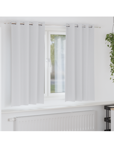 Tende Blackout con Anelli 2 pcs Grigio Chiaro 175 x 140 cm