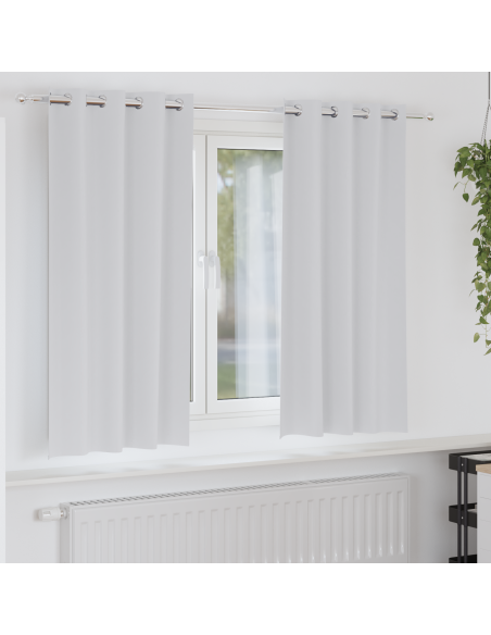 Tende con tende 2 pcs Grigio Chiaro 175 x 140 cm Poliestere