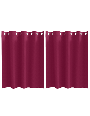 Tende Blackout con Anelli 2 pcs Rosso Vino 140 x 140 cm