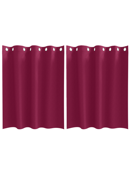 Tende Blackout con Anelli 2 pcs Rosso Vino 140 x 140 cm