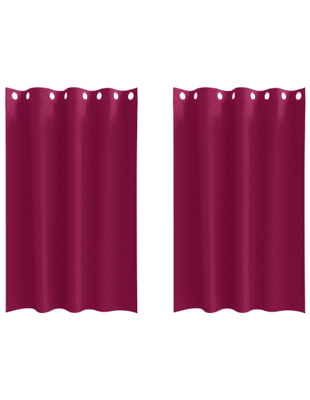 Tende con tende 2 pcs Rosso Vino 175 x 140 cm Poliestere