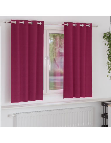 Tende Blackout con Anelli 2 pcs Rosso Vino 175 x 140 cm
