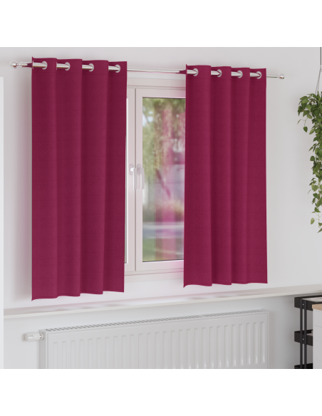 Tende Blackout con Anelli 2 pcs Rosso Vino 175 x 140 cm