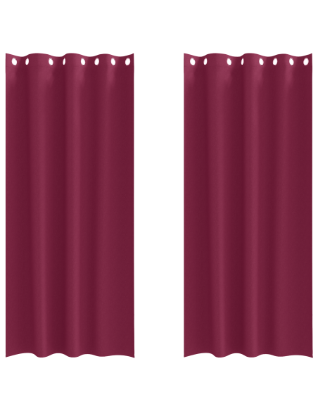 Tende Blackout con Anelli 2 pcs Rosso Vino 225 x 140 cm