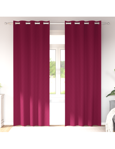 Tende Blackout con Anelli 2 pcs Rosso Vino 245 x 140 cm