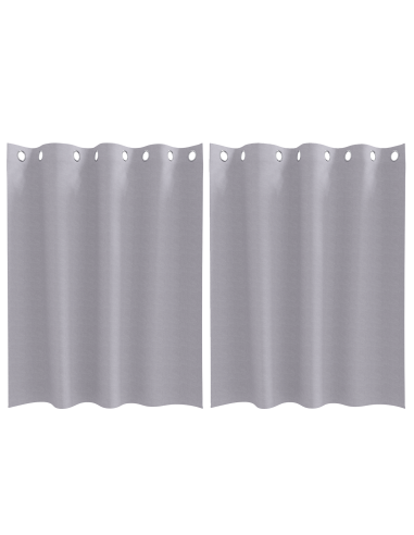 Tende Blackout con Anelli 2 pcs Grigio Metallico 140 x 140 cm