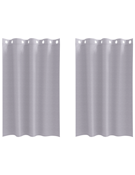 Tende con tende 2 pcs Grigio Metallico 175 x 140 cm Poliestere