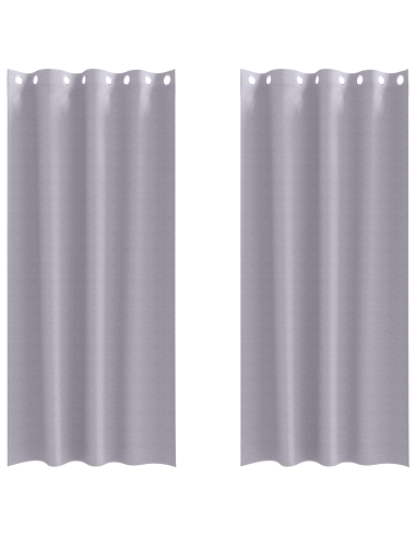 Tende Blackout con Anelli 2 pcs Grigio Metallico 225 x 140 cm