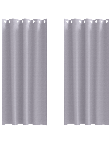 Tende con tende 2 pcs Grigio Metallico 245 x 140 cm Poliestere