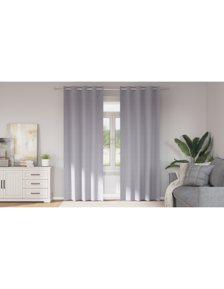 Tende con tende 2 pcs Grigio Metallico 245 x 140 cm Poliestere
