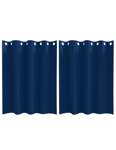 Tende Blackout con Anelli 2 pcs Blu Scuro 140 x 140 cm
