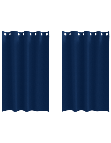 Tende Blackout con Anelli 2 pcs Blu Scuro 175 x 140 cm