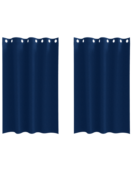 Tende con tende 2 pcs Blu scuro 175 x 140 cm Poliestere