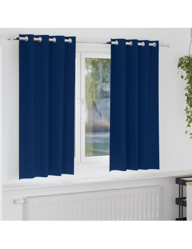Tende Blackout con Anelli 2 pcs Blu Scuro 175 x 140 cm