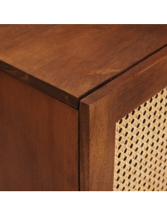 Mobile TV Marrone 105 x 33,5 x 46 cm Legno di mango massello 2