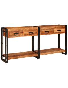 Tavoli consolle 2 pcs Marrone Legno di Acacia Massello