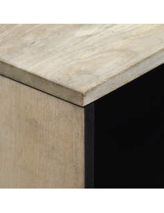 Tavolino da salotto con cassetto Beige e Nero 80 x 54 x 40 cm 2