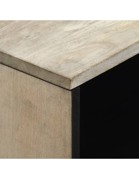 Tavolino da salotto con cassetto Bianco, Nero 80 x 50 x 40 cm