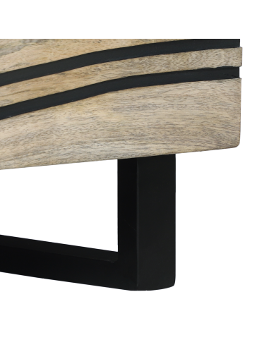 Tavolino da salotto con cassetto Beige e Nero 80 x 54 x 40 cm