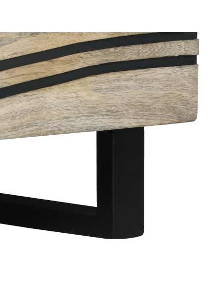 Tavolino da salotto con cassetto Beige e Nero 80 x 54 x 40 cm