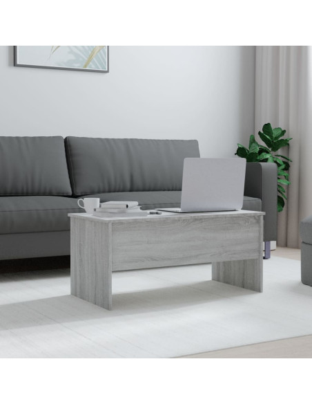 Tavolino Grigio Sonoma 102x50,5x46,5 cm in Legno Multistrato