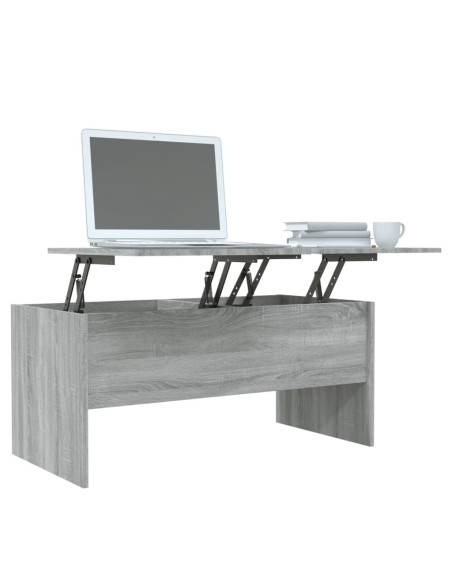 Tavolino Grigio Sonoma 102x50,5x46,5 cm in Legno Multistrato