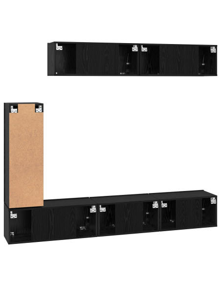 Set mobile TV 6 pcs Rovere Nero Legno multistrato