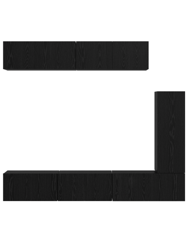 Set mobile TV 6 pcs Rovere Nero Legno multistrato