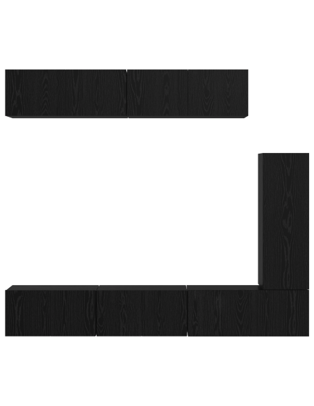 Set di Mobili per TV 6 pcs Rovere Nero 30.5 x 30 x 90 cm