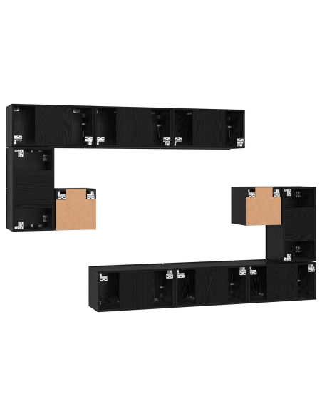 Set di Mobili per TV 10 pcs Rovere Nero 180 x 30 x 90.5 cm