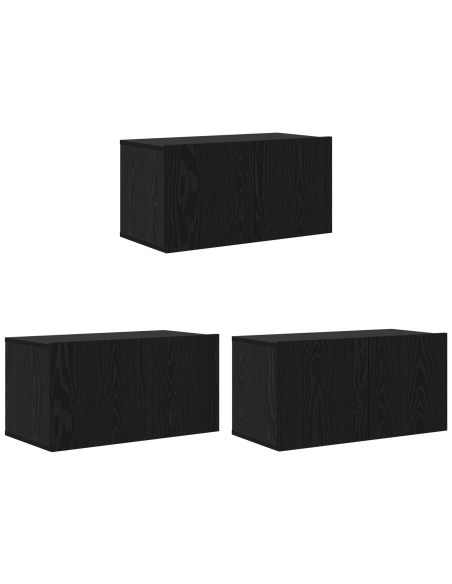 Set mobile TV Montaggio a parete Rovere Nero Legno multistrato