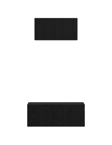 Set mobile TV 2 pcs Rovere Nero Legno multistrato